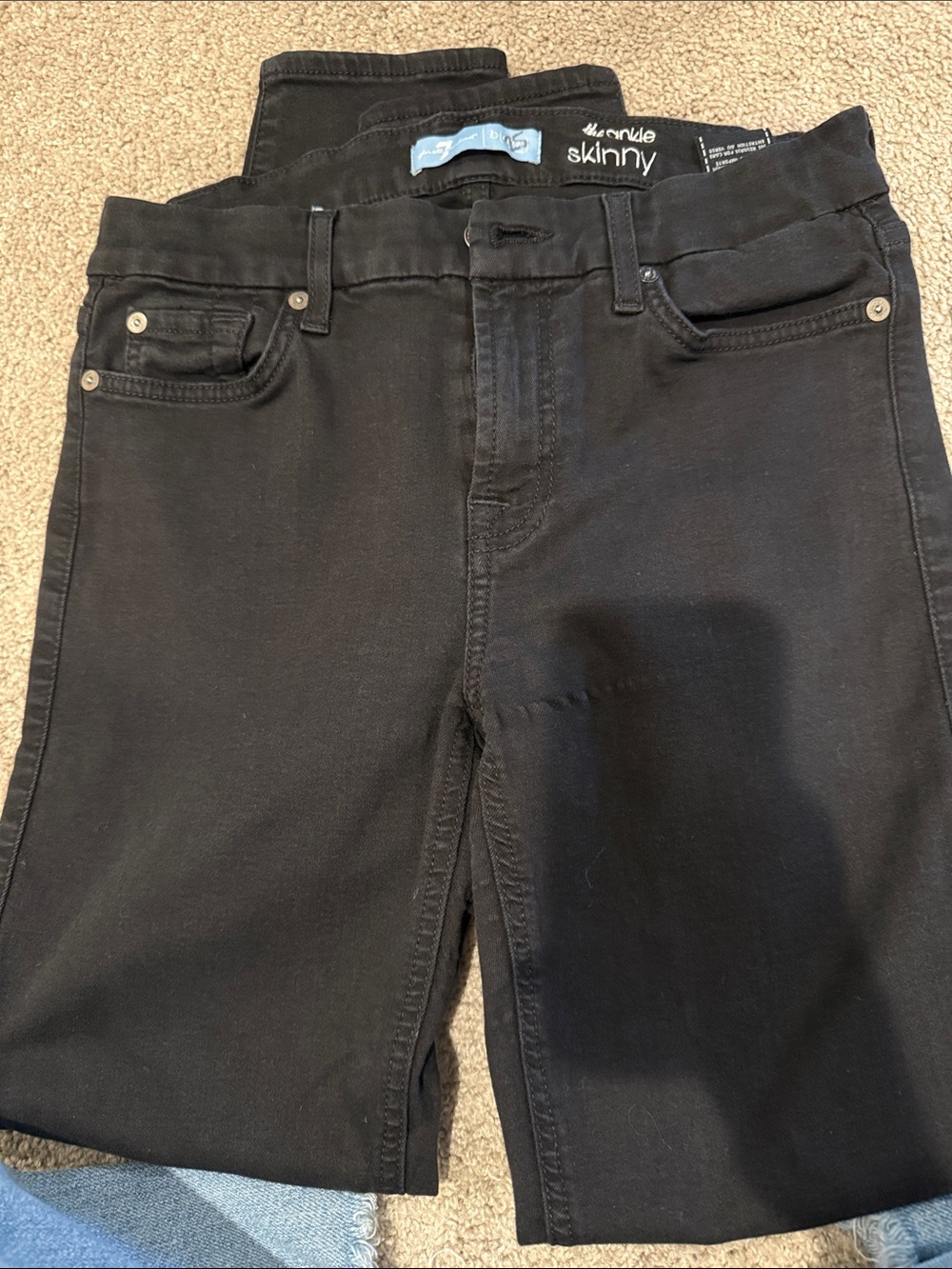 7 For All Mankind Women's Black Skinny Jeans